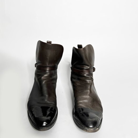 Alexander Wang Moto Boots Size 41 Women's Dark Brown And Black Leather Booties - Picture 5 of 11